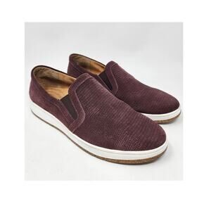 Aetrex Kenzie Slip-on Comfort Sneakers Women 10M Burgundy Leather Snake Texture